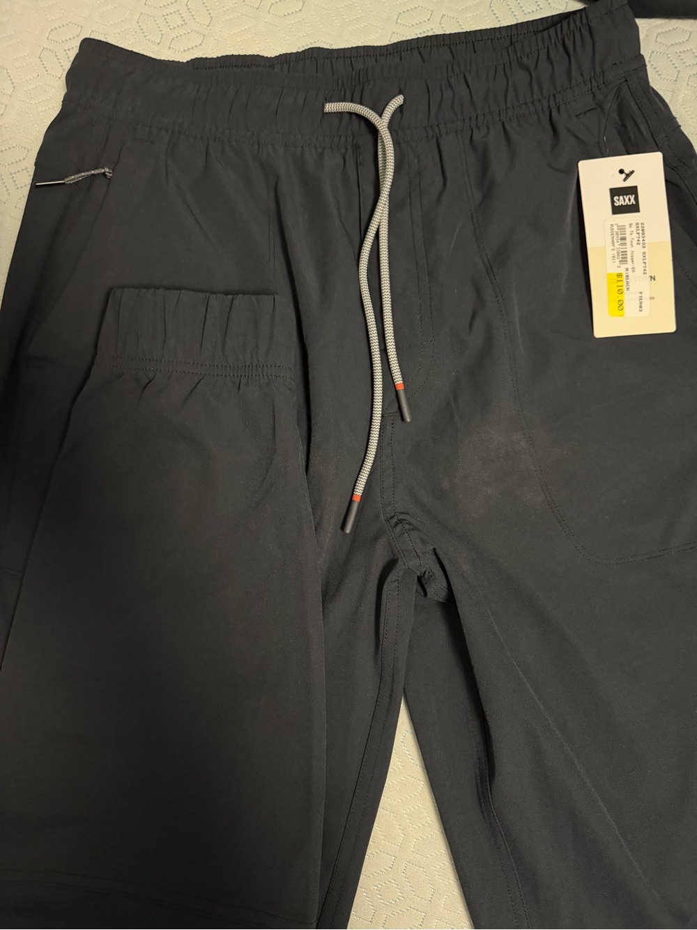 Saxx Men's Charcoal Black Performance Joggers with Drawstring
